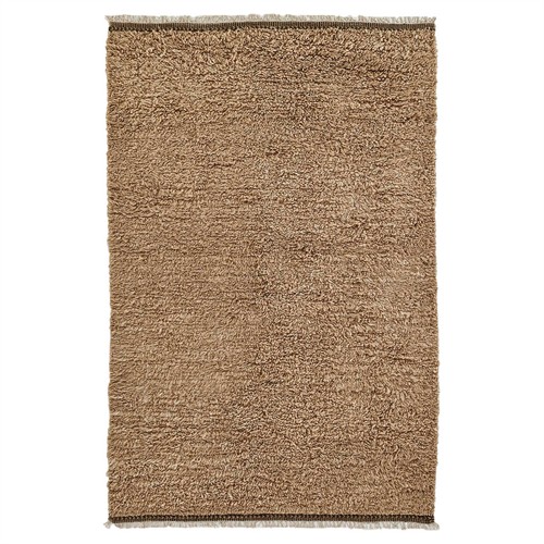 Amaris Modern Classic Brown Wool Fringed Solid Rug - 5&#39;x8&#39;