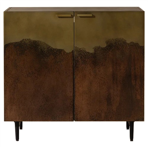 Chaney Modern Classic Antique Brass Ombre Iron Nightstand
