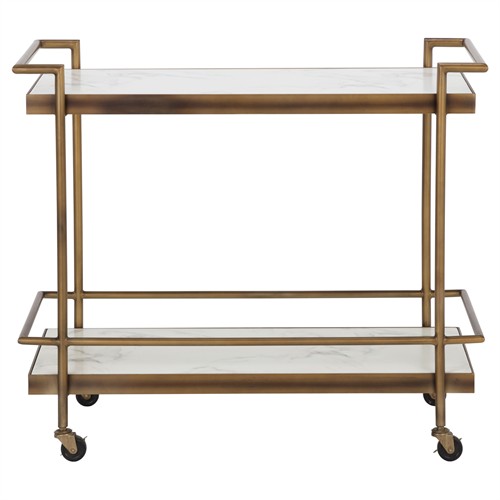Rossana Modern Classic Bronze Metal Bar Cart
