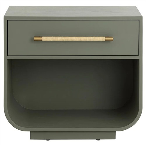 Ayelet Modern Classic Green Oak Nightstand