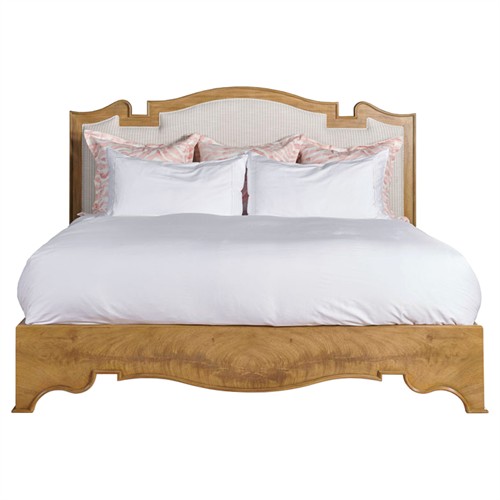 Barbizon Updated Traditional Brown Wood Bed - Queen