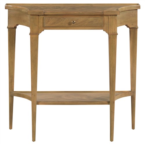 Blackwelder French Country Brown Wood Demilune Console Table
