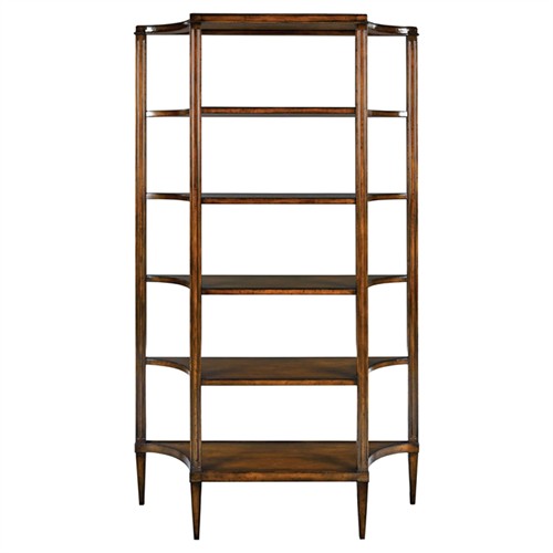 Francesca Updated Traditional Brown Wood Etagere