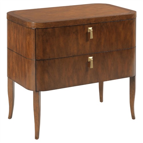 Pearl Modern Classic Brown Walnut Wood Nightstand