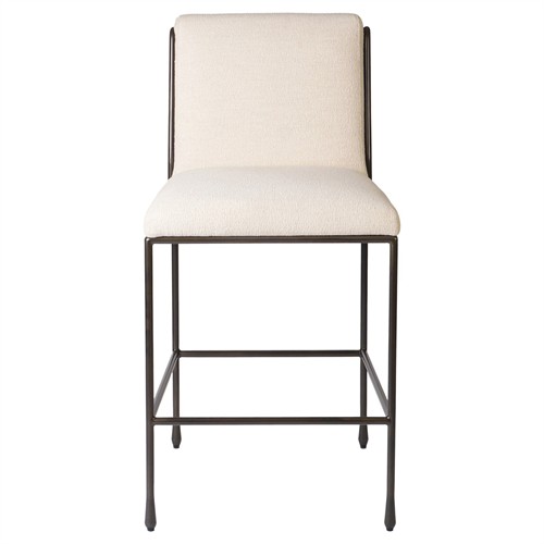 Darby Modern Classic White Performance Iron Counter Stool