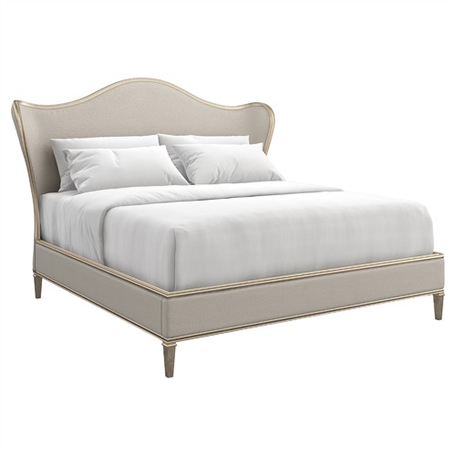 Brooke French Country Beige Performance Wood Bed - Queen