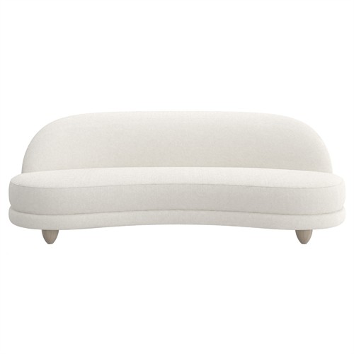 Thea Modern Classic White Boucle Curved Sofa - 90&quot;
