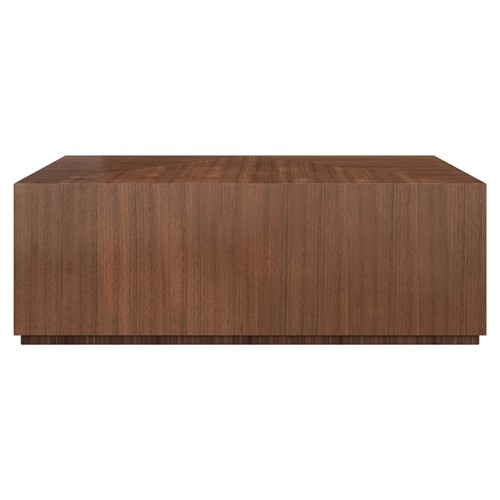 Bryson Modern Classic Brown Wood Block Rectangular Coffee Table