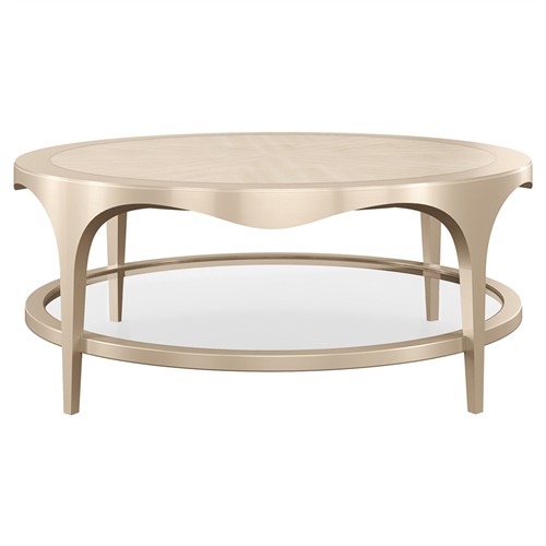 Devyn Modern Classic Gold Wood Round Coffee Table