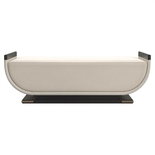Coral Modern Classic Beige Upholstered Black Wood Bench