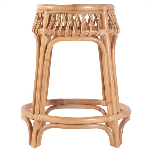 Cayden Coastal Beach Natural Rattan Round Counter Stool