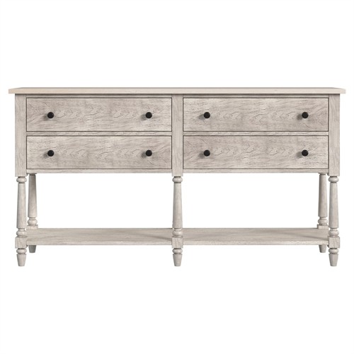 Florentine French Country Cream Marble Grey Wood Sideboard