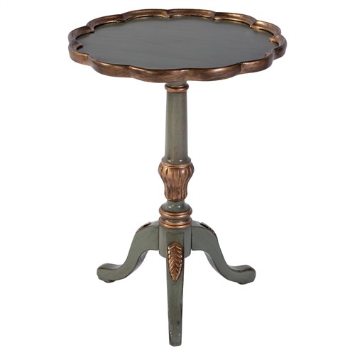 Milena Updated Traditional Green Wood Round Side Table