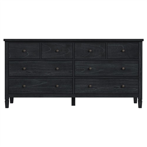 Nori Modern Classic Black Wood Double Dresser