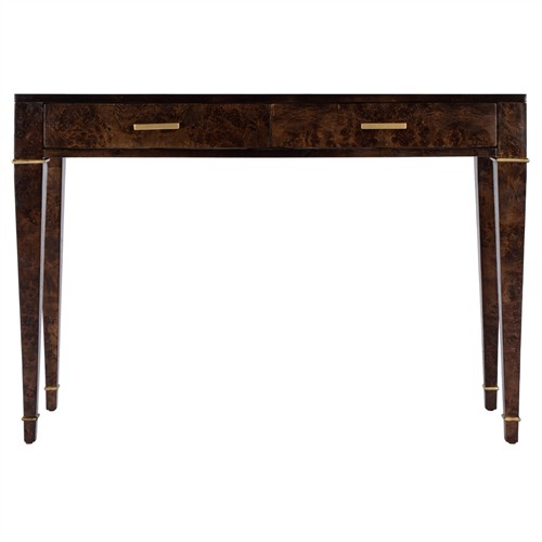 Renz Modern Classic Dark Brown Burl Console Table