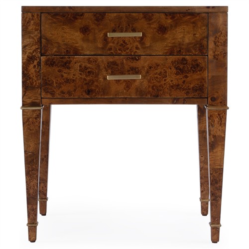 Renz Modern Classic Brown Burl End Table