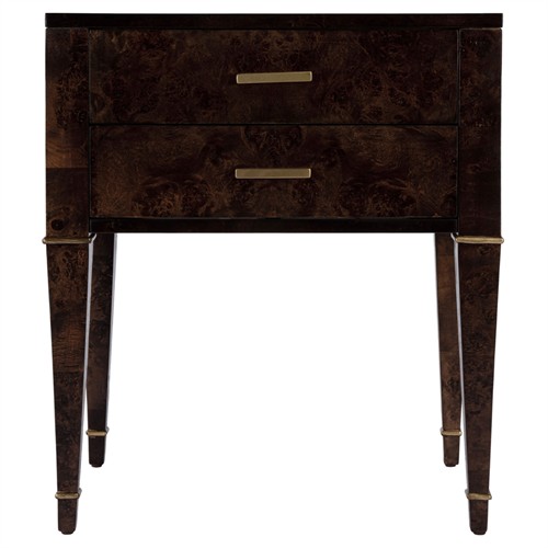 Renz Modern Classic Dark Brown Burl End Table