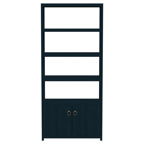 Allura Modern Classic Blue Wood Etagere