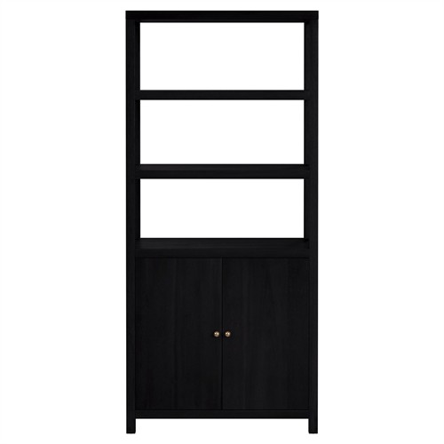 Shay Modern Classic Coffee Brown Wood Bookcase
