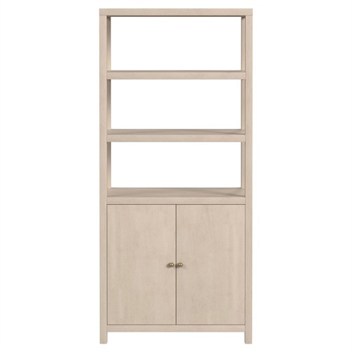 Shay Modern Classic Taupe Wood Bookcase