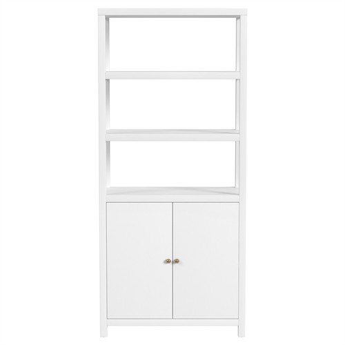 Shay Modern Classic White Wood Bookcase