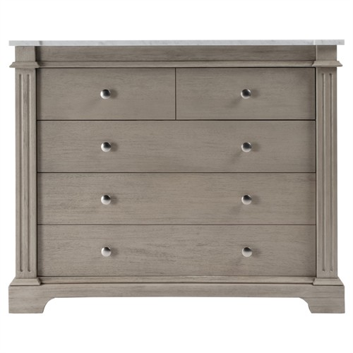 Eileen Updated Traditional White Marble Grey Wood Vanity Sink - 42&quot;