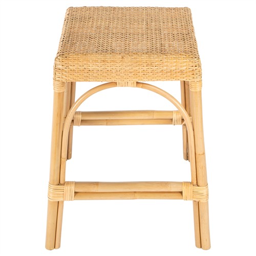 Frances Coastal Beach Natural Woven Rattan Counter Stool