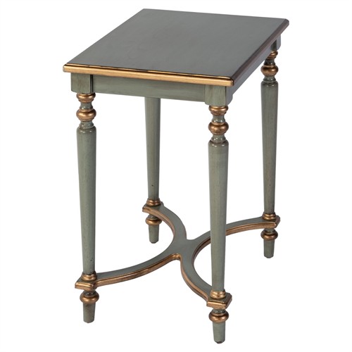 Zahra French Country Green Wood Side Table