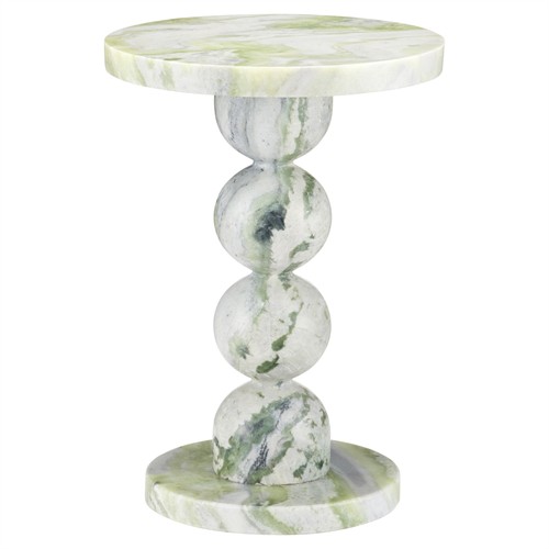Kyle Modern Classic Green Marble Round Accent Table