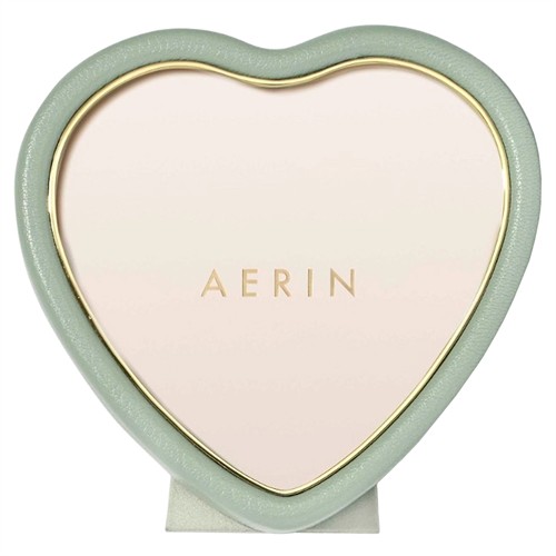 AERIN Piero Modern Classic Eucalyptus Leather Heart Photo Frame - 5x5