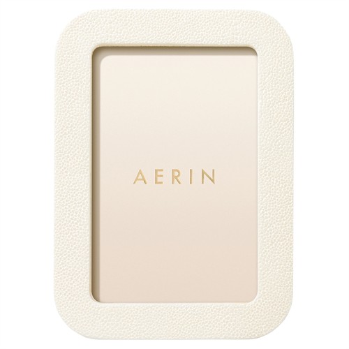 AERIN Modern Classic Cream Embossed Shagreen Photo Frame - 4x6