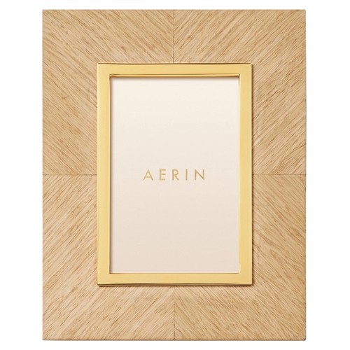 AERIN Marcello Modern Classic Brown Oak Wood Photo Frame - 4x6