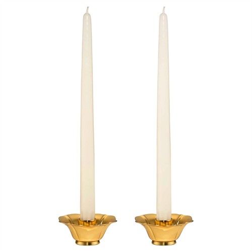 AERIN Olivia Updated Traditional Gold Brass Candlestick Holder - Set of 2