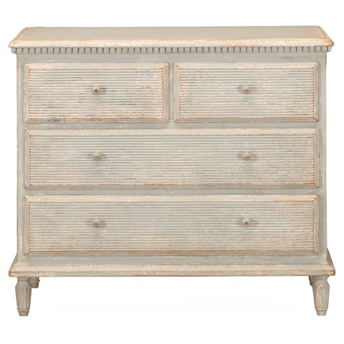 Maristelle French Country Distressed Blue Reclaimed Pine Bachelor Chest
