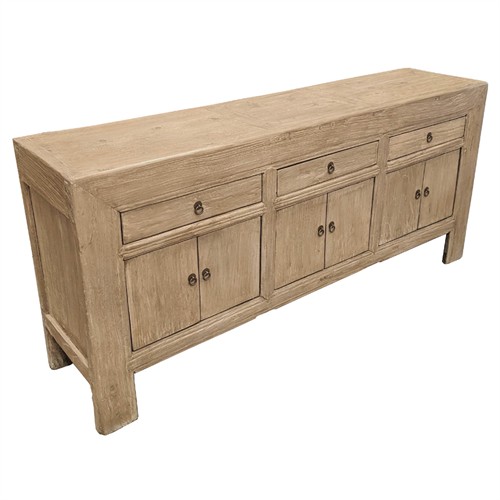 Ezriel Rustic Lodge Bleached Brown Elm Wood Sideboard
