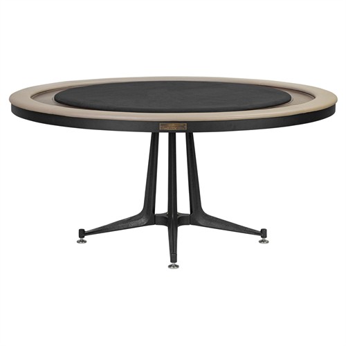Seigfried Modern Classic Brown Oak Round Poker Game Table