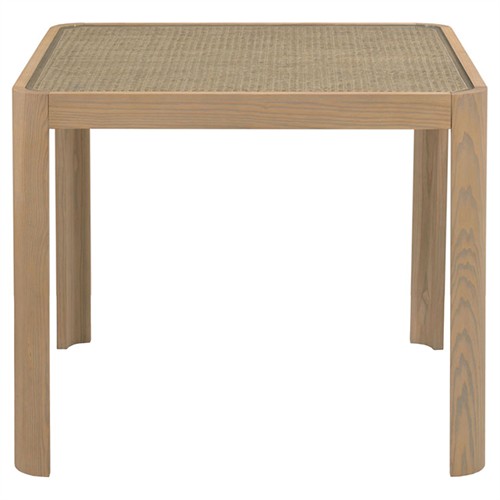 Catalina Coastal Beach Natural Wood Woven Cane Game Table