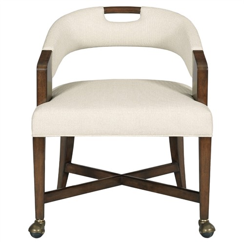 Bailey Modern Classic Dark Brown Wood Casters Game Chair