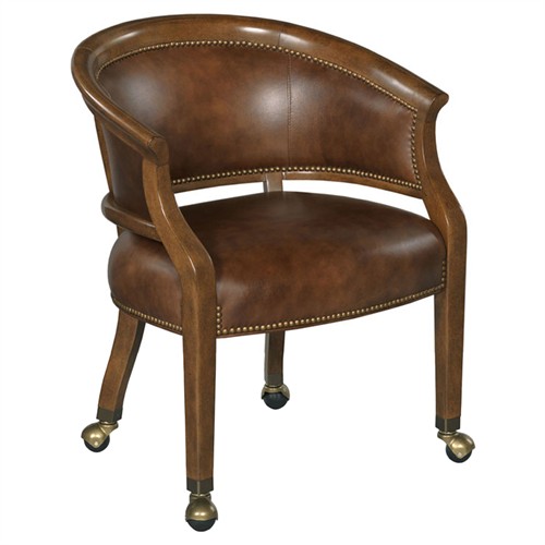 Cattleya Updated Traditional Brown Leather Game Chair