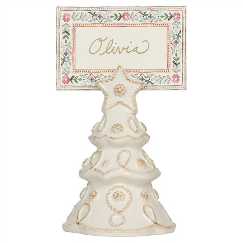 Juliska Berry &amp; Thread French Country Whitewash Ceramic Tree Place Card Holder
