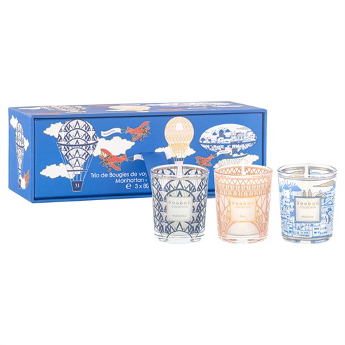 Baobab Collection Manhattan Mykonos Paris Scented Candle - Set of 3
