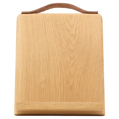 Arwen Updated Traditional Natural Wood Leather Handle Recipe Stand