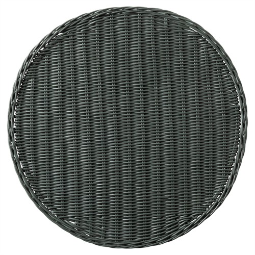 Annmarie Coastal Beach Hunter Green Rattan Round Placemat - Set of 4