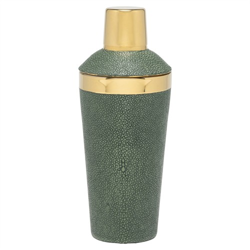 Langston Updated Traditional Juniper Faux Shagreen Cocktail Shaker