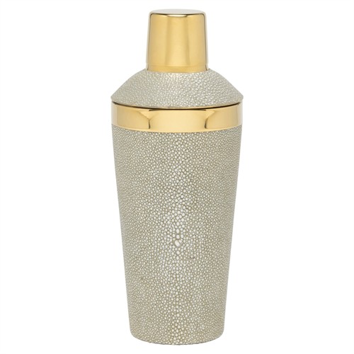 Langston Updated Traditional Sand Faux Shagreen Cocktail Shaker