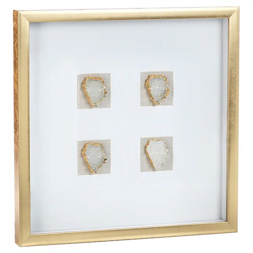 Renee Modern Classic White Crystal 4 Piece Wall Art