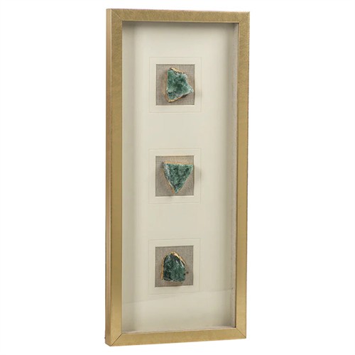 Theo Modern Classic Emerald Crystal 3 Piece Wall Art