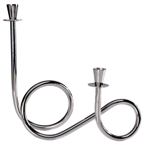 Kieran French Country Polished Nickel Loop Candleholder