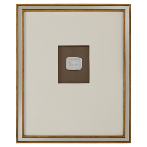 John Richard Mahogany White Intaglio Gold Frame Mixed Media VI - 22x18