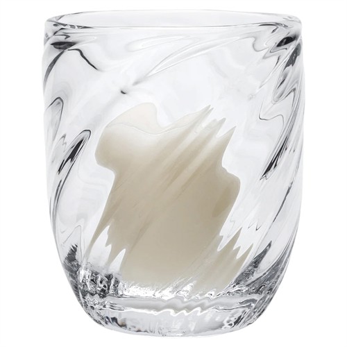 Simon Pearce Calais Modern Classic Optic Glass Hurricane Candleholder
